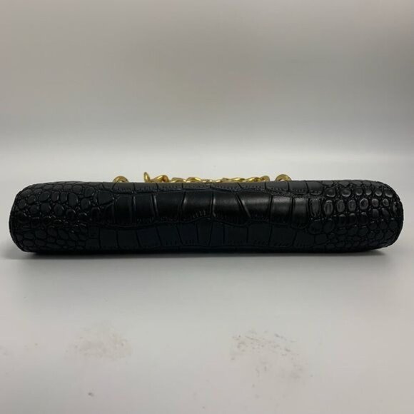 croc embossed faux leather Shoulder Bag for Women PU chunky chain adjustable nwt - Picture 5 of 11